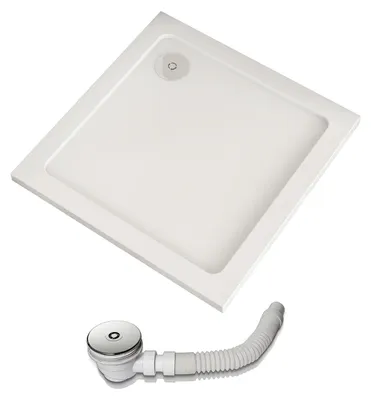 Produktbild von Duschspa 80x80x3cm Duschwanne mit Ablaufgarnitur Quadrat Duschtasse für Badezimmer Duschkabine Duschwand