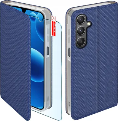 Obrázok produktu pre Etui z klapką do Samsung A26 5G Zamykane Granatowe Futerał + Szkło 9H
