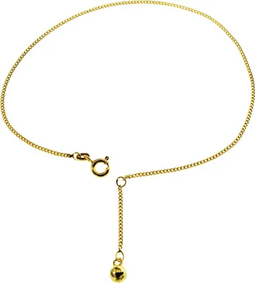 Zdjęcie produktu dla Bransoletka na kostkę - łańcuszek - 25 cm - żółte złoto próby 585 z dużą kulką