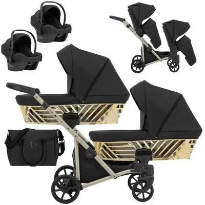 Produktbild von Kunert Ivento Duo 3-in-1 Zwillingskinderwagen mit Babyschale