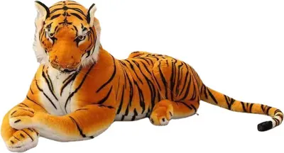 Produktbild von Plüschtiger, weich, bequem, Stofftier, gelb, großer Tiger, Dekokissen, Spielzeug, Heimdekoration