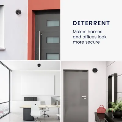 Produktbild von kwmobile Dummy Kamera für Deckenunterbau - mit LED Licht - Dome Überwachungskamera Attrappe - täuschend echte Fake Security Camera in Schwarz