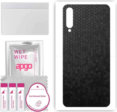 Produktbild von apgo Rückseite Schutzfolie, Skin, kompatibel mit Umidigi X, Hinten Displayschutzfolie aus Vinylfolie, kratzfest, einfache Montage - Schwarze Honigwabe