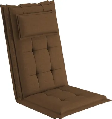 Produktbild von sunnypillow 2 Stück Gartenstuhlauflagen mit abnehmbarem Kopfpolster 120 x 50 x 9 cm Hochlehner Auflage Polsterauflagen Stuhlauflage Braun