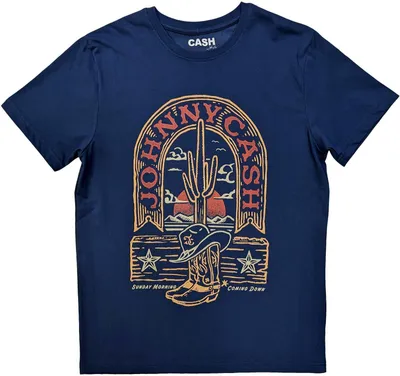 Produktbild von Johnny Cash - "Sunday Morning Coming Down" T-Shirt für Herren/Damen Uni RO5985 (XL) (Jeansblau)