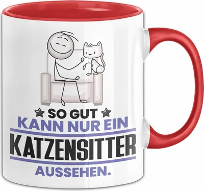 Produktbild von Katzensitter Geschenk Tasse So Gut Kann Nur Ein Katzensitter Aussehen Geschenkidee Kaffee-Becher (Rot)