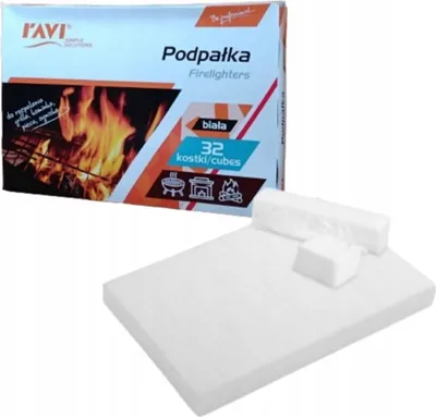 Zdjęcie produktu dla Rozpałka Ravi 0,2 kg biała kostka 32 kostki