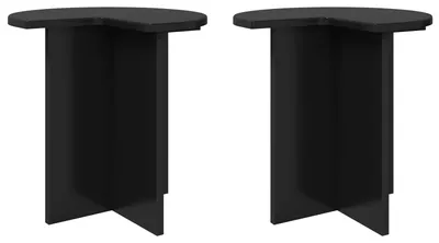Produktbild von Beistelltisch 2 pcs Schwarze Eiche Ø 39 x 38 cm Holzwerkstoff