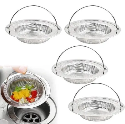 Obrázek produktu pro Nerezové sítko do odpadu 11 cm, 4 ks s rukojetí