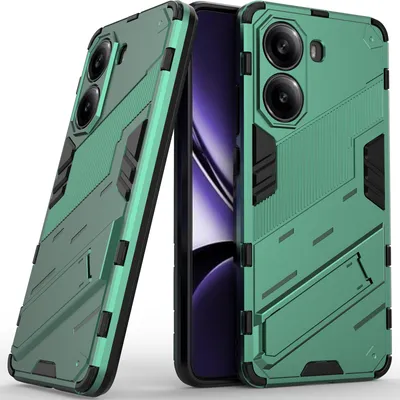 Produktbild von Armor Hülle für Xiaomi Redmi Turbo 4 Hybrid PC TPU Bumper Stoßfestes Schutzhülle mit Standfunktion Grün