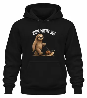 Immagine prodotto di Felpa con cappuccio unisex, colore nero, taglia XXL, con scritta "Non fare il bradipo", ideale come regalo divertente per un compleanno
