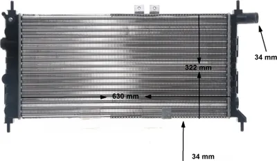 Produktbild von MAHLE CR 441 000S Kühler Wasserkühler Motorkühler für OPEL Kadett E CC (T85) Kadett E Cabrio (T85) Kadett E Limousine (T85) Kadett E Caravan (T85)