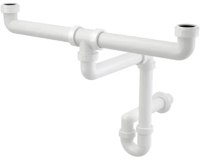 Obrázek produktu pro Sifon trubkový Alcadrain pro dvojumyvadlo s převlečnými maticemi 5/4"