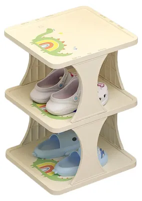 Kinderschuhregal Dinosaurier-Design, platzsparend, 3er-Set
