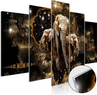 Produktbild von 3mm Acrylglasplatte Acrylglasbild - Brown Elephants 200x100 cm Tiere g-A-0011-k-n