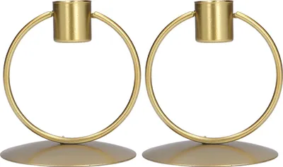 Produktbild von Kerzenhalter, schlicht, elegant, goldenes Eisen, runde Tischdekoration für zu Hause
