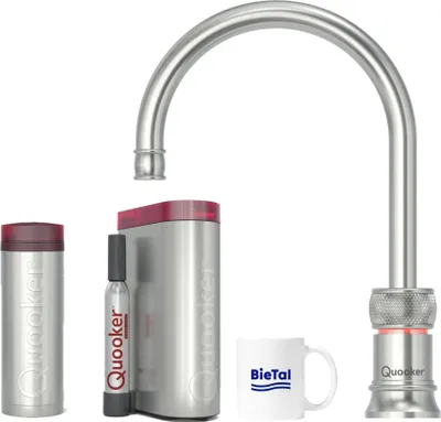 Produktbild von Quooker Wasserhahn Classic Nordic Round single tap Voll Edelstahl & PRO3 & CUBE