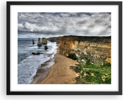 Produktbild von Gerahmtes Poster - Schwarzer Rahmen - Strand Ozean Landschaft - 50x40 cm - Wand Bild - Wanddeko - Wandbilder - Wandposter - Bilderrahmen - Bilder - Kunstdruck - Wandbild - P2BAA50x40-0141