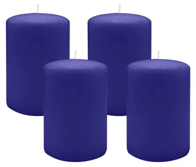 Produktbild von Flachkopf-Stumpenkerzen Royalblau 100 x Ø 50 mm, 4 Stück