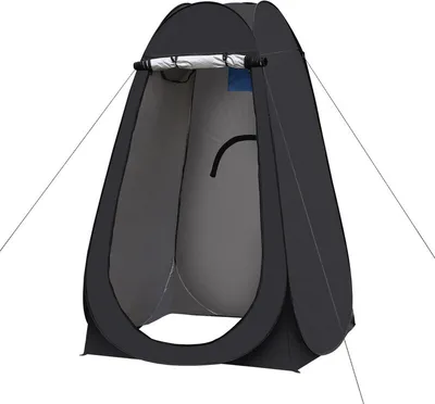 Produktbild von CLIPOP Pop up Duschzelt, Campingzelt, mit Tragetasche für Outdoor, Camping, 120x120x190 cm, Schwarz