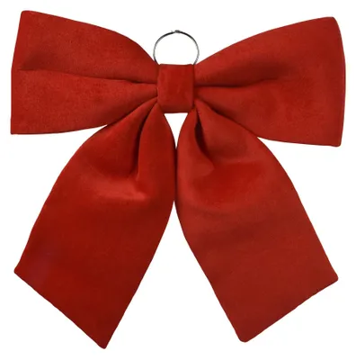 Große rote Weihnachtsschleife aus Polyester mit Metallring zum Aufhängen an Türen, Kränzen und Weihnachtsdekorationen 52cm