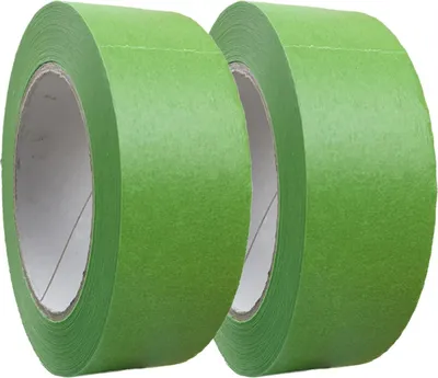 Produktbild von Perfektes Feinkreppband Grün 50mm x 50m - 2 Rollen Profi Abdeckband für saubere Kanten