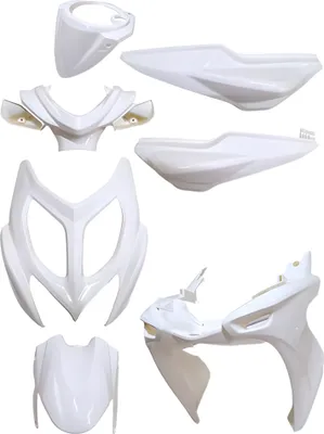 Immagine prodotto di Kit di carrozzeria, colore bianco "Octane", composto da 7 pezzi, compatibile con Yamaha Aerox e MBK Nitro dal 2013 al 2017