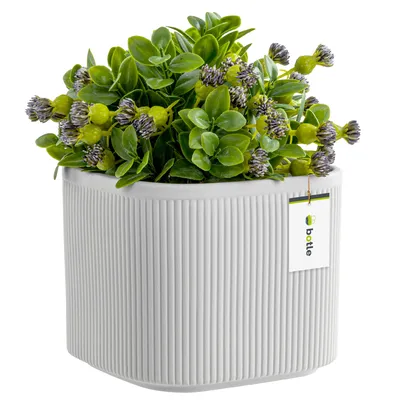 Produktbild von Blumentopf Blumenübertopf Gehäuse Farbe Elfenbein 14,5 cm H13,5 cm Mat Oberfläche Modern Glamour