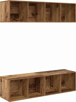 Obrázek produktu pro Sada skříněk pod televizi vidaXL, 2 ks, staré dřevo, 37 x 37 x 142,5 cm, dřevotřísková deska