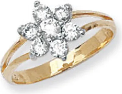 Produktbild von Wunderschöner 9 Karat (375) Gold Damen - Ring mit Zirkonia (synth.), 38 (12.1); TRS17134RSA