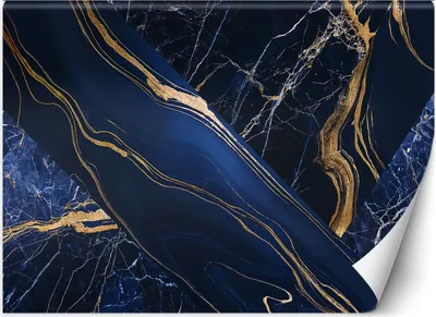 Produktbild von Vlies fototapete Blau-Gold-Marmor Abstraktion 150x105 cm Feeby Blau inkl. Kleber einfache Montage