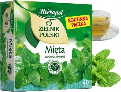 Produktbild von Herbapol Pfefferminztee 40 Teebeutel - Minze Kräutertee - 100% Pfefferminze Tee