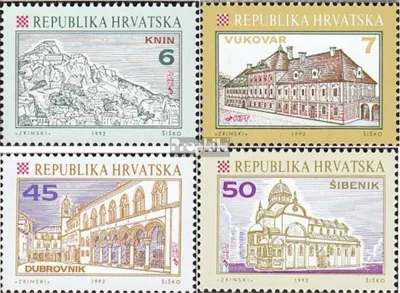 Produktbild von Briefmarken Kroatien 1992 Mi 193-196 (kompl.Ausg.) gestempelt Freimarken