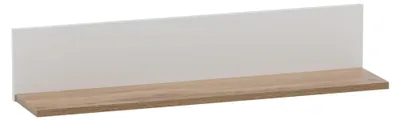 Wandregal, mattweiß/Eiche, 80x17,3x15,7 cm