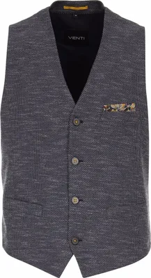 Produktbild von VENTI Herren Weste City V-Ausschnitt Casual Blau meliert 58