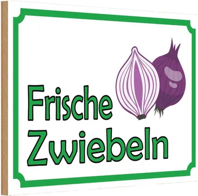 Produktbild von vianmo Holzschild 20x30 cm frische Zwiebeln Hofladen Marktstand Laden