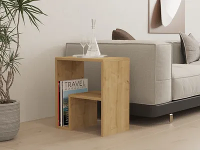 Image de Skye Decor, Yepa - Sapphire Oak, table d'appoint, chêne saphir, panneaux de particules 100 % mélaminés, 52 x 30 x 45 cm