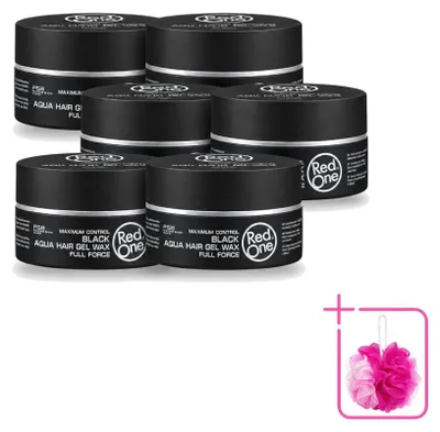 Produktbild von 6 x Red One Haarwax Black Aqua Hair Gel Wax - 150 ml - Sparpackung - 6 Stücke
