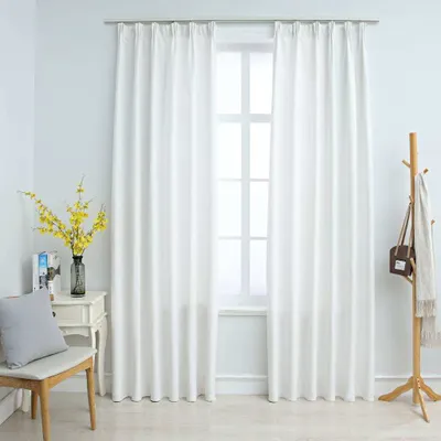 Obrázok produktu pre The Living Store Zatemňovacie závesy s háčikmi 2 ks. Sivo-biele 140x225 cm