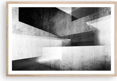Produktbild von Gerahmtes Poster - Rahmen in heller Eiche - Dreidimensional Illusion optisch - 91,5x61 cm - Wand Bild - Wanddeko - Wandbilder - Kunstposter - Wandposter - Bilderrahmen - Bilder - P2NAA91x61-4962