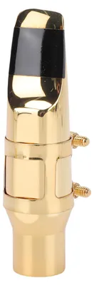 Produktbild von Altsaxophon-Mundstückset C-6: Glattes Mundstück aus Goldmessing für Altsaxophon mit Kappe und Ligatur