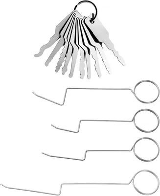Imagen del producto de Juego de herramientas para abrir cerraduras, de 4 piezas, con 10 llaves, de 9 a 13,5 cm, para reparaciones domésticas