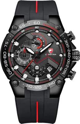 Produktbild von Herrenuhren wasserdichte Sport Chronographenuhr mit Silikonarmband, Datum, leuchtender Quarzarmbanduhr