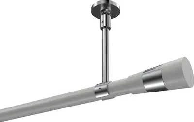 Produktbild von Interdeco Gardinenstange / Vorhangstange Weiß / Chrom, Typ Sonette Tanara (Konus Bicolor) ohne Ringe, Deckenmontage, 20 mm Ø 1-läufig, 520 cm
