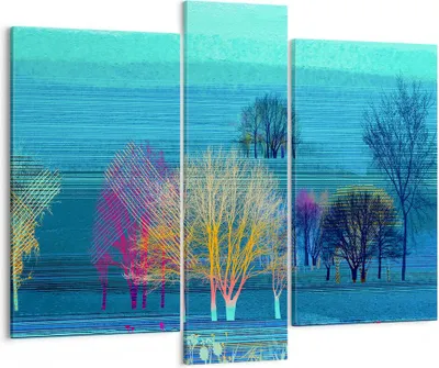Produktbild von Bild auf Leinwand - Leinwandbild - Bäume Wiese Sommer - 95x80cm - Wand Bild - Wanddeko - Wandbilder - Leinwanddruck - Bilder - Kunstdruck - Wanddekoration - Leinwand bilder - Wandkunst - CB95x80-4100