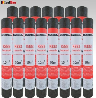 Produktbild von Isolbau Dachpappe R333 Besandet 150m2 15 Rollen Bitumenbahn Bitumen-Dachbahn