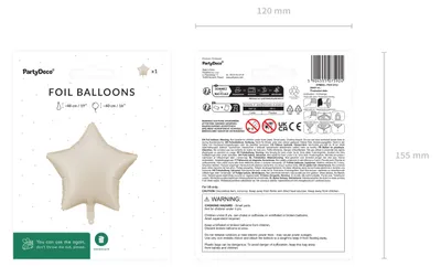 Produktbild von Folienballon Stern 48cm Beige matt