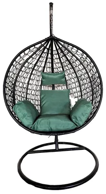Produktbild von Hängesessel Linea Heinner, 115x68x108/195 cm, Stahl/künstliches Rattan, anthrazitgrün/grün