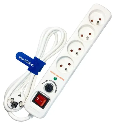 Immagine prodotto di Ciabatta Con Protezione Da Sovratensione, 4 Prese, 1,4 Metri, 3680W, Con Interruttore