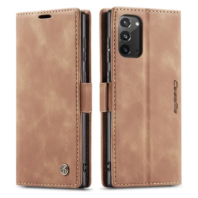 Obrázek produktu pro Galaxy Note 20 Pouzdro, RetroPolyuretanKožené Pouzdro, Kapsy na Karty, Magnetické Uzavírání, Pouzdro s Funkcí Stojánku pro Samsung Galaxy Note 20 Hnědý
